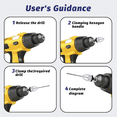thumbnail image 4 of 2Pcs Drill Chuck Adapter Keyless with 20Pcs Drills, 1/4 Inch Hex Fast Change Converter for Impact Driver, Fast Change, 4 of 6