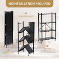 thumbnail image 5 of SUGIFT 4-Tier Foldable Metal Storage Shelf with Wheels, No Assembly, Heavy-Duty Organizer (600 lbs), Black, 5 of 6