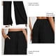 thumbnail image 4 of Pantalones de mujer Pierna ancha Cordón Cintura alta Color puro Transpirable Pantalones largos sueltos Negro S, 4 of 5