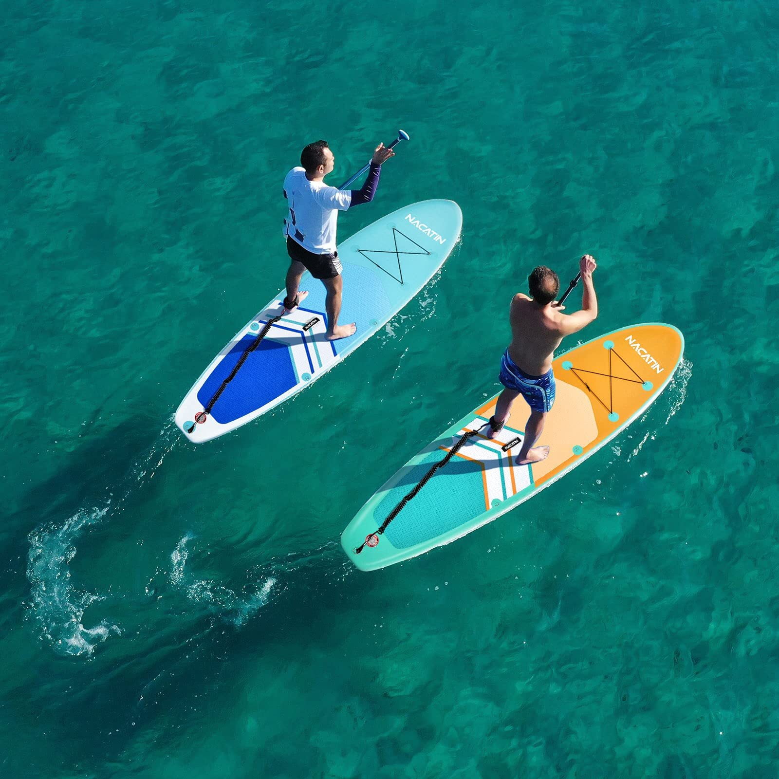 Upgraded Version 10'6" Inflatable Paddle Board Nacatin Stand-Up Paddleboard with Kayak Seat, Premium SUP Board Accessories Kit and Backpack