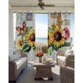 thumbnail image 6 of Vintage Sunflowers Kitchen Curtains Watercolor Botanical Flowers Cafe Short Curtains for Bathroom Blackout Window Curtain Grommet Small Window Treatment Drapes for Bedroom Living Room 27.5"x39"x2, 6 of 9