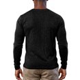 thumbnail image 4 of Men's V-Neck Long Sleeve Shirts in Solid Color with Textured Dressy Sweater Blouse Design for Fall Fashion 2025, Loose Outfits and Casual Wear,Black,L, 4 of 4