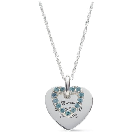 Personalized Family Jewelry Women's Love's Reflection Birthstone Pendant available in Sterling Silver, 10kt and 14kt Yellow and White Gold