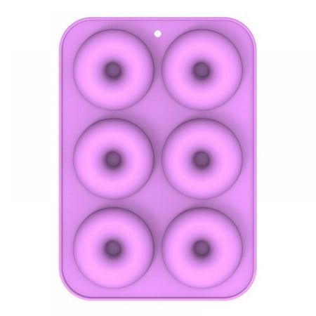 

6 Even Donut Mold Donut Mold Tray Silicone Baking Tool Non-stick Baking Mould Dessert Mold Sheet Tray for Donuts Mousse Cake