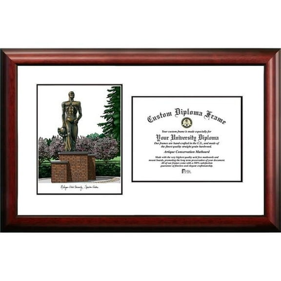 Campus Images MI987V-1185 11 x 8.5 in. Michigan State University Spartan Scholar Diploma Frame - Satin Mahogany