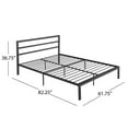 thumbnail image 6 of Noble House Daizee Modern Style Iron Queen Bed Frame, Charcoal Gray, 6 of 10
