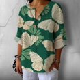 thumbnail image 3 of Camisas casuales de lino de manga 3/4 para mujer domirica, 3 of 3
