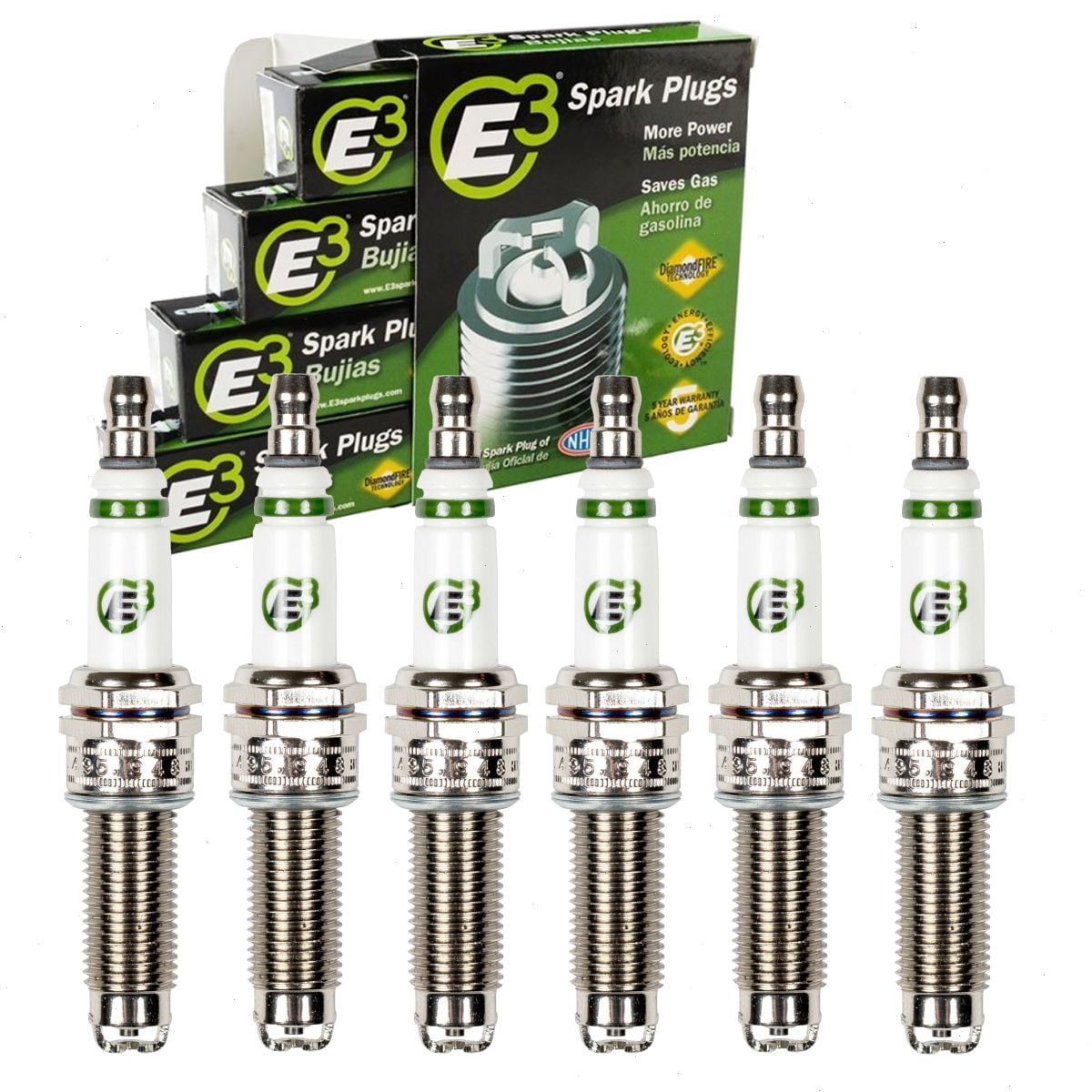 6 pc E3 Spark Plugs compatible with Honda Accord Crosstour 3.5L V6 2010-2011