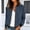 Navy, variant on Women's Faux Suede Bomber Jacket Full Zip Baseball Collar Flight Jacket Long Sleeve Zip Pocket Casual Lightweight Outerwear Solid Coat Navy XXL