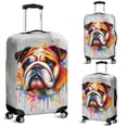 thumbnail image 2 of Watercolor Drip Bulldog Pop Art Colorful Portrait Artwork Travel Luggage Cover Dog Lover Gifts Idea Suitcase Dust Protective Decor - 01009, 2 of 5
