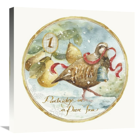 Global Gallery's '12 Days of Christmas I Round' By Lisa Audit Stretched Canvas Wall Art