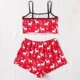 thumbnail image 4 of Ropa de dormir con estampado de Navidad para mujer, Conjunto de Pijama de encaje Sexy de satén con espalda descubierta, Top sin mangas y pantalones cortos, traje de noche, ropa para el hogar, 4 of 4
