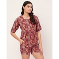 thumbnail image 3 of Moomaya Sleepwear, Printed Top & Shorts Lounge Set, 2 Piece Rayon Night Suit, 3 of 9