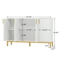 thumbnail image 2 of Armoire de Rangement Moderne, Buffet Console de 59 Pouces avec 4 Portes, Blanc et Or, 2 of 8