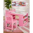thumbnail image 2 of Multi-Functional Kids Art Table and 2 Chairs Set - Wooden Craft Desk with Large Storage Shelves - Perfect for Drawing, Learning, and Activities - Sturdy Children’s Furniture, 2 of 8