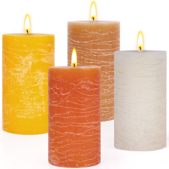 Giphtpoeet 4 Pack Scented Pillar Candles Luxury Aromatherapy Candles Natural Fragrance Pillar Candles for Home Air Purify
