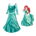 thumbnail image 2 of Disfraz de princesa Ariel para niñas, traje de Cosplay de personaje de Disney, vestido de princesa verde rosa, vestido largo con tirantes, regalo para niñas, 2 of 3
