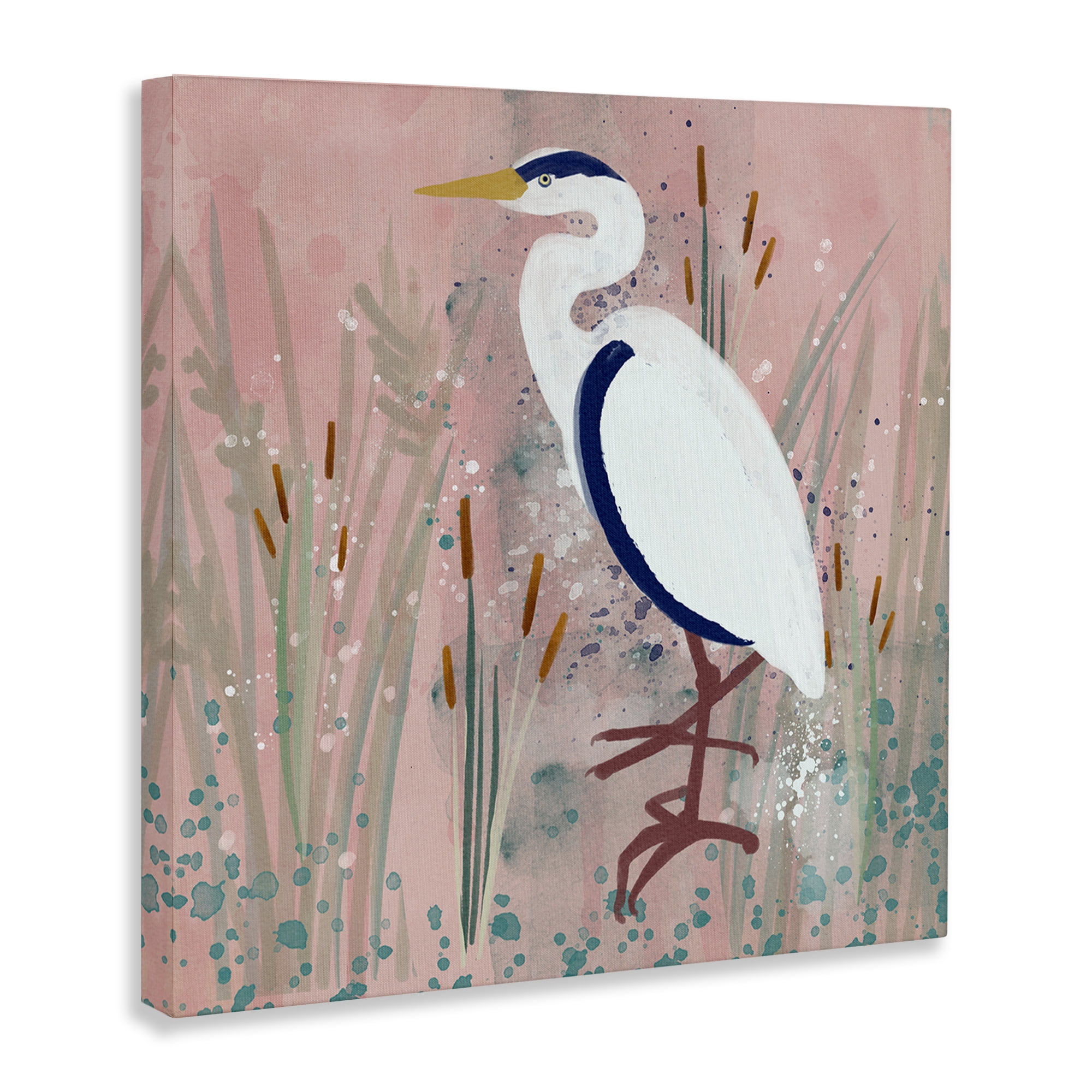 Stupell Industries Coastal White Bird Animals & Insects Painting Gallery Wrapped Canvas Art Print Wall Art, 36 x 36