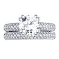 thumbnail image 2 of Dazzlingrock Collection 2.00 Carat (Ctw) 18K Round Cut Diamond Bridal Engagement Ring With Band Set 2 CT, White Gold, Size 5, 2 of 3