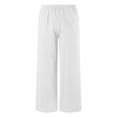 thumbnail image 4 of CAIVO Kids Capri Pants Summer Leisure Wide Leg Elastic Waist Linen Cropped Pant Beach For Girls Boys Trousers Fashion Style Children Trendy Summer Leisure Bottoms, 4 of 4