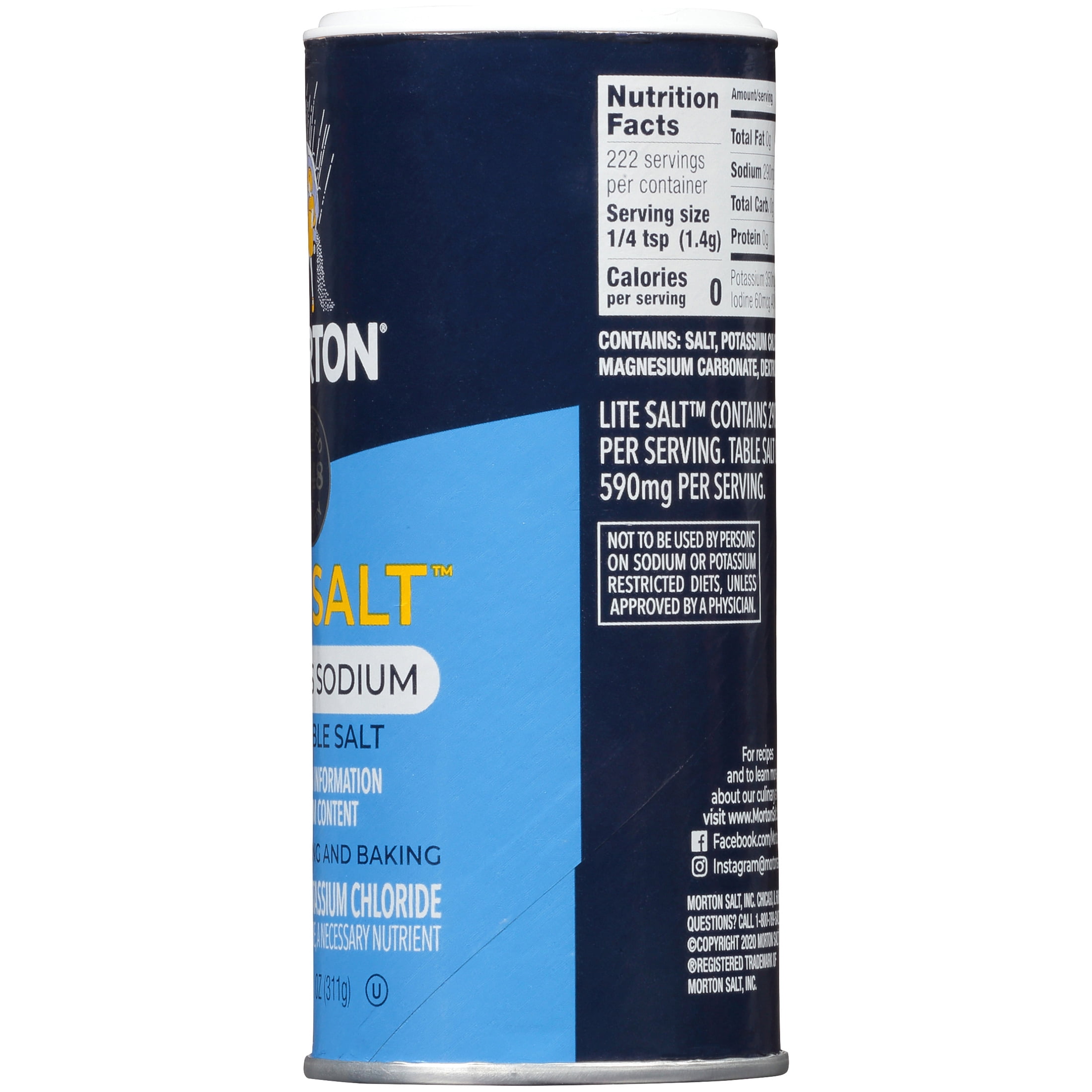 Morton Lite Salt, Low Sodium Salt Alternative, 11 oz