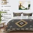 thumbnail image 3 of Grey Tribal Geometric Bedding Duvet Cover Set Full Size 4 Pieces Vintage Boho Native Abstract Bedding Set with Zipper Closure, 1 Comforter Cover 86x86 Inches 1 Flat Sheet & 2 Pillow Cases, 3 of 7