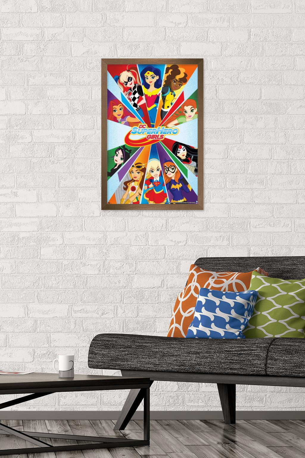 DC Comics TV - DC Superhero Girls - Collage Wall Poster, 14.725" x 22.375", Framed