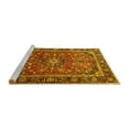 thumbnail image 2 of Ahgly Company Machine Washable Indoor Rectangle Medallion Yellow Traditional Area Rugs, 2' x 5', 2 of 4