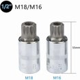 thumbnail image 3 of 10pc M4 - M18 Torx Spline Bit Socket Set - Triple Square Socket Set with Storage Case, 3 of 5