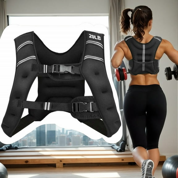 Resenkos Training Weight Vest Workout Equipment with Adjustable Buckles and Mesh Bag-20 lbs