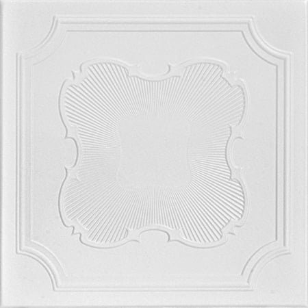 A La Maison Ceilings R74 Coronado Tuile de Plafond en Mousse Adhésive (21,6 Pi2/caisse), Lot de 8, Blanc Uni