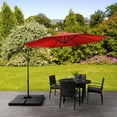 thumbnail image 5 of CorLiving 9.5ft Crimson Red Fabric Offset Patio Umbrella with Steel Frame & Base, 5 of 13