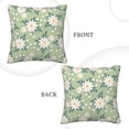 thumbnail image 3 of Square Throw Pillow Covers with Core, Warm Daisy Print Pillows for Sofa Beds, 16 x 16 inches Green, 3 of 9
