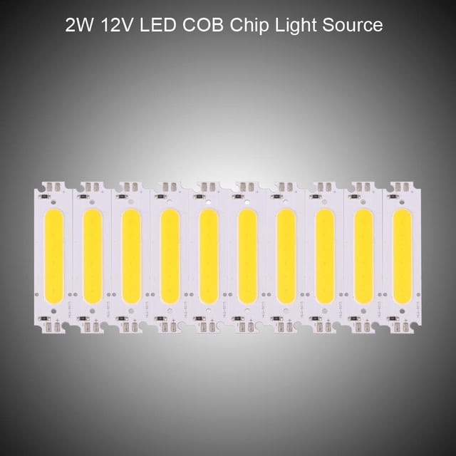 Ccdes COB Chip Light Source,10Pcs 12V 2W COB Chip Light Source Fits for DIY LED Lamp Lighting Fixtures Car Lights