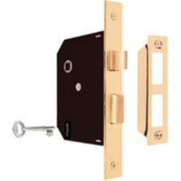 Vintage Style Mortise Lock Assembly, 5-1/2 in. Face Plate, Brass Plated Steel