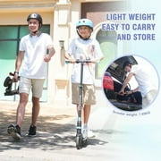 RCB Electric Scooter for Kids Ages 8-16, Lightweight &Foldable, Max 10 Miles & 12.5Mph, Double Brake, Adjustable Height Anti-Slip Handlebars,Blue
