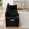 thumbnail image 4 of 78" Corduroy Sofa,3 Seater Sofa with Extra Deep Seats,Modern Upholstered Couch with USB,Cup Holders & Side Pocket,2 Pillows for Living Room,Black, 4 of 8