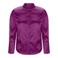 thumbnail image 6 of BLVB Satin Silk Button down Shirts for Women Dress Shirts Long Sleeve Business Casual Office Blouses Womens Work Tops, 6 of 7