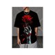 thumbnail image 1 of Men'S Fashionable Valentine'S Day Rose Graphic T-Shirt - Casual Summer Sportswear, Round Neck Short Sleeve, Black with Red and White Print, 1 of 7