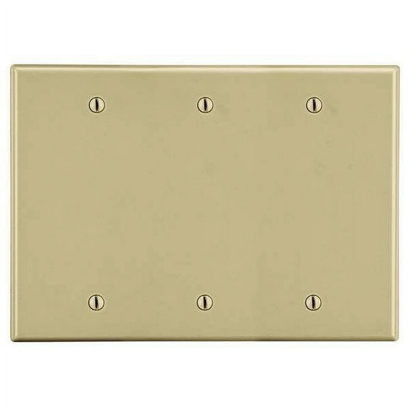 Hubbell Wiring Device-Kellems BlnkBxMntWllPlt,Stnd;Ivory,3Gng,Smth Stn P33I