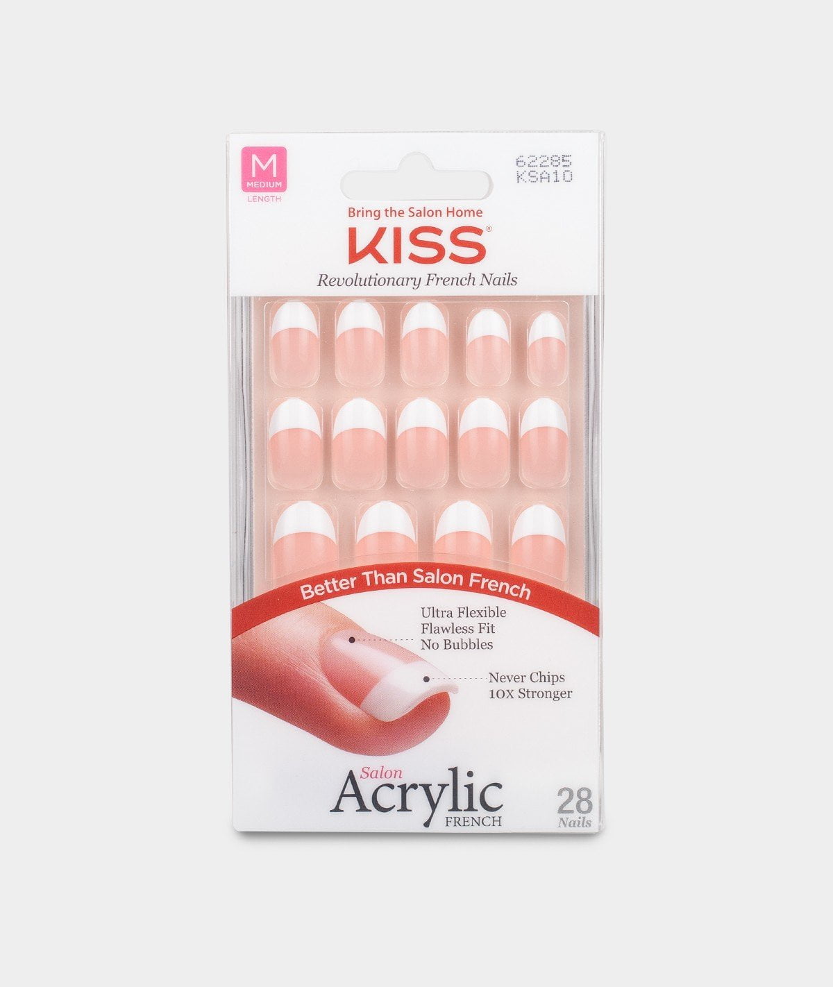 KISS Salon Color Acrylic Artificial French Nail Kit, Humble Pie (Nude), 28 Piece - Walmart.com