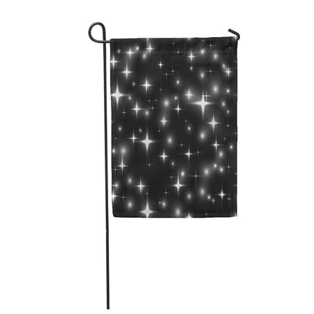 SIDONKU Superb Monochromatic Stars Dark Neon Grey Firework on Sky Garden Flag Decorative Flag House Banner 28x40 inch