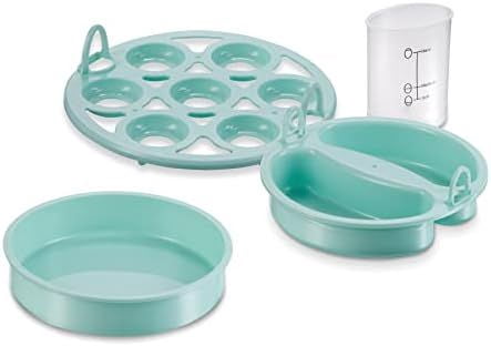 3-in-1 Electric Egg Cooker for Hard Boiled Eggs, Poacher Eggs, Omelet Maker & Vegetable Steamer, Holds 7, Mint (25504)
