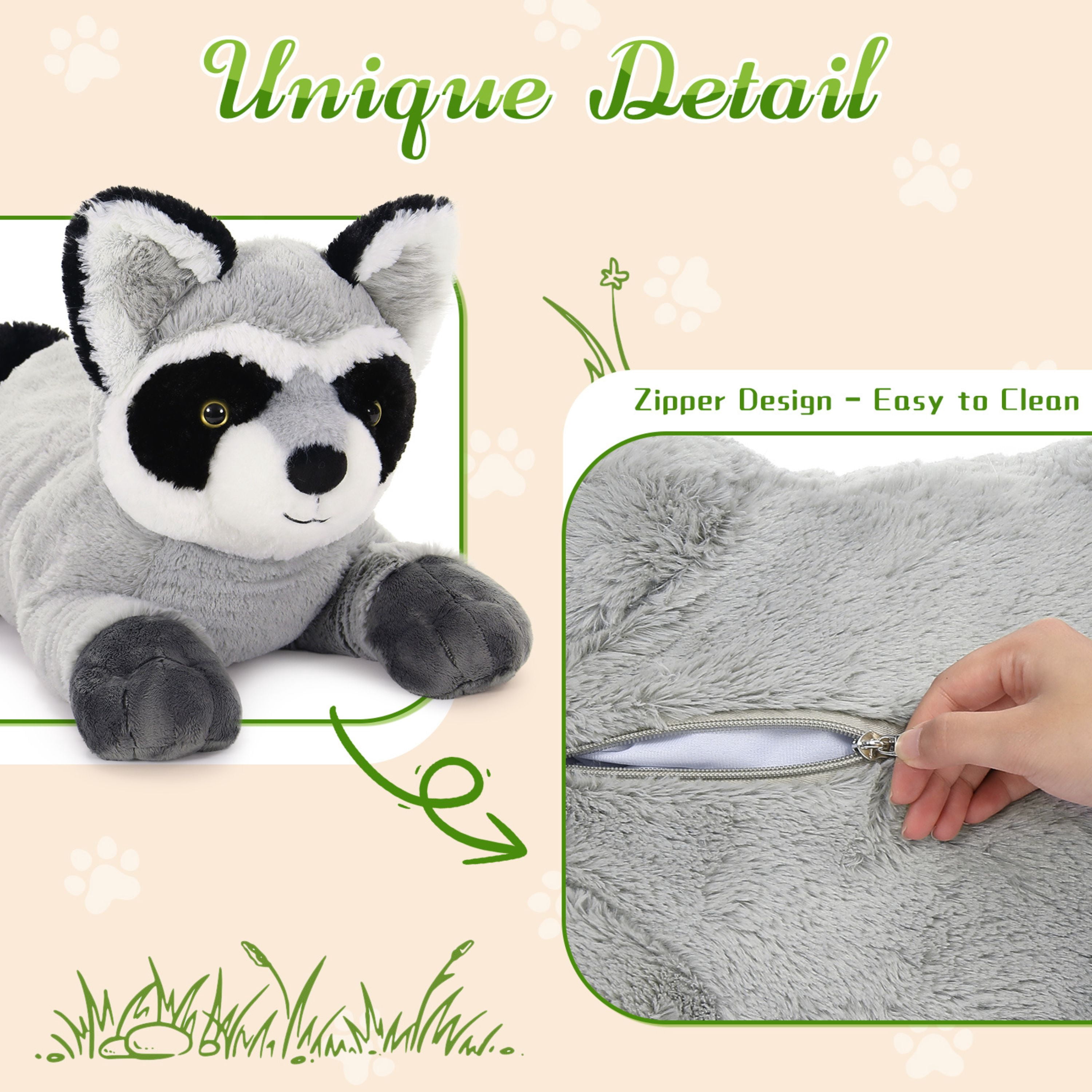 Tezituor 27.5'' Raccoon Stuffed Animal Big Stuffed Racoon Toy