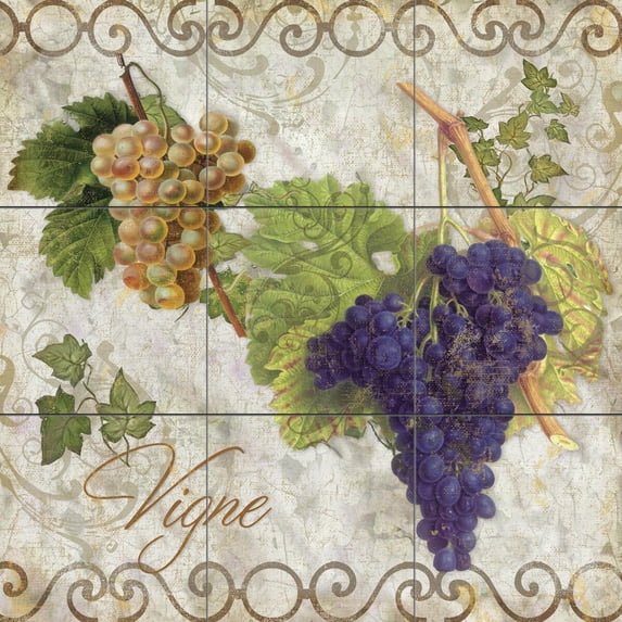 Tile Mural Kitchen Backsplash - Pastoral Fruits II-CB - by Color Bakery