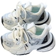 thumbnail image 3 of WNVMWI Toddler Girls Mesh Chunky Sneakers Children Casual Running Shoes with Hook And Loop Kids Walking Shoe Beige Sizs 11, 3 of 4