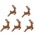 thumbnail image 3 of Wooden Reinder LED Wall Decor, Backlit Warm Light Christmas Deer WallArt Christmas Wall Hanging Ornament For Home Decoration(5Pcs), 3 of 8