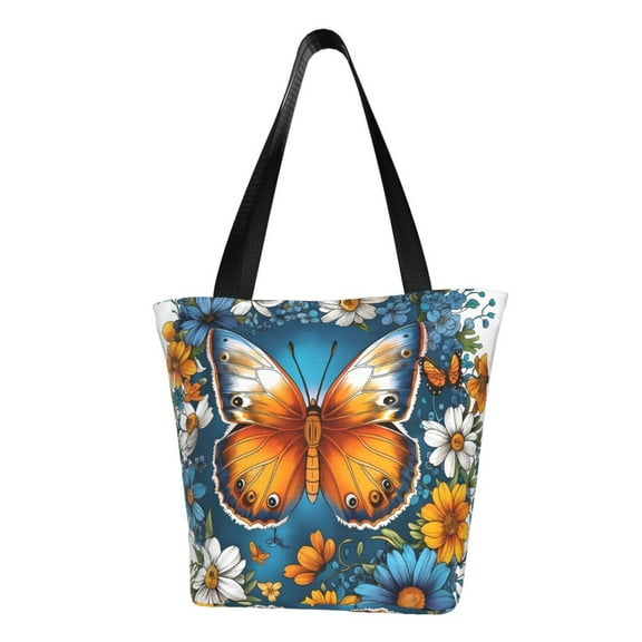 Easygdp Spring Butterfly Flowers Shoulder Bags for Women,Crossbody Bags Shoulder Purse Handbag for Women