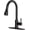 Black, variant on CZQ Kitchen Faucets Brushed Nickel Kitchen Faucet with Pull Down Sprayer High Arc Single Handle Pull Out Kitchen Faucets Commercial Kitchen Sink Faucets for Farmhouse Rv Camper Laundry Bar