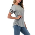thumbnail image 4 of ALING Round Neck T-Shirts For Women Short Sleeve T-Shirts Summer Tops Casual Loose Fit Basic Shirts Tunics Crewneck Top Tee,Size Up To 3XL, 4 of 7